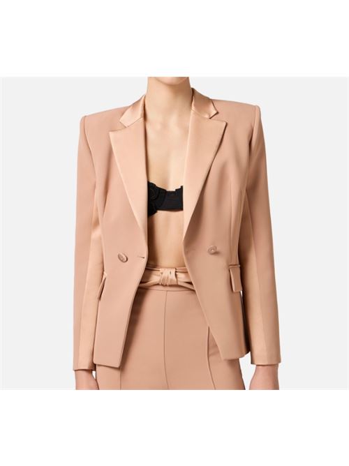 JACKET WITH SATIN LAPERS ELISABETTA FRANCHI | GI14951E2283 nudo